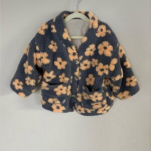 Throwing Tiny Fits Floral Fleece Jacket
